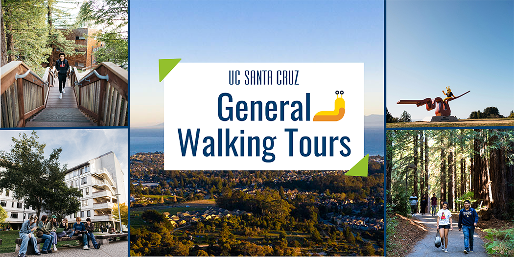 graphic with photos of campus that says "General Walking Tours"